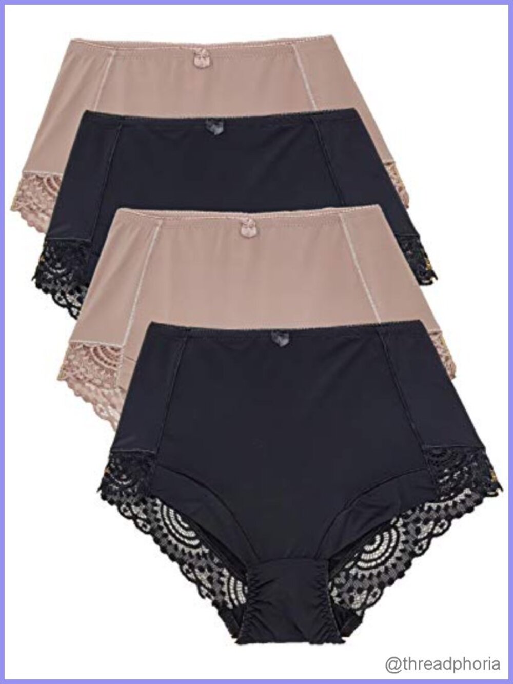 Women's Briefs Panties 4 Pack Tummy Control High Waist